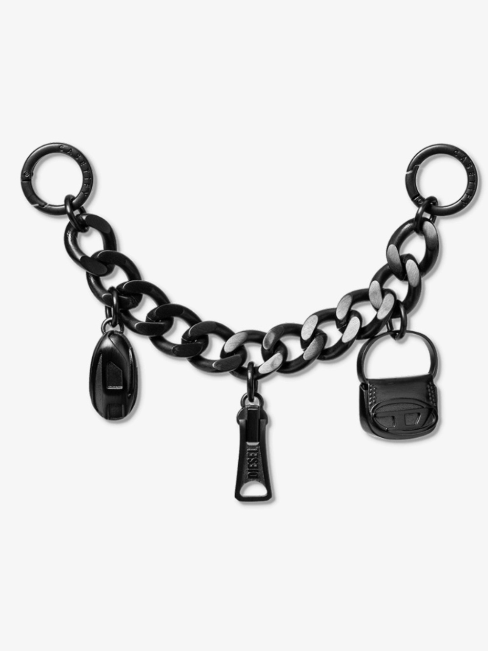 DIESEL Matte Black Thick Metal Phone Charm